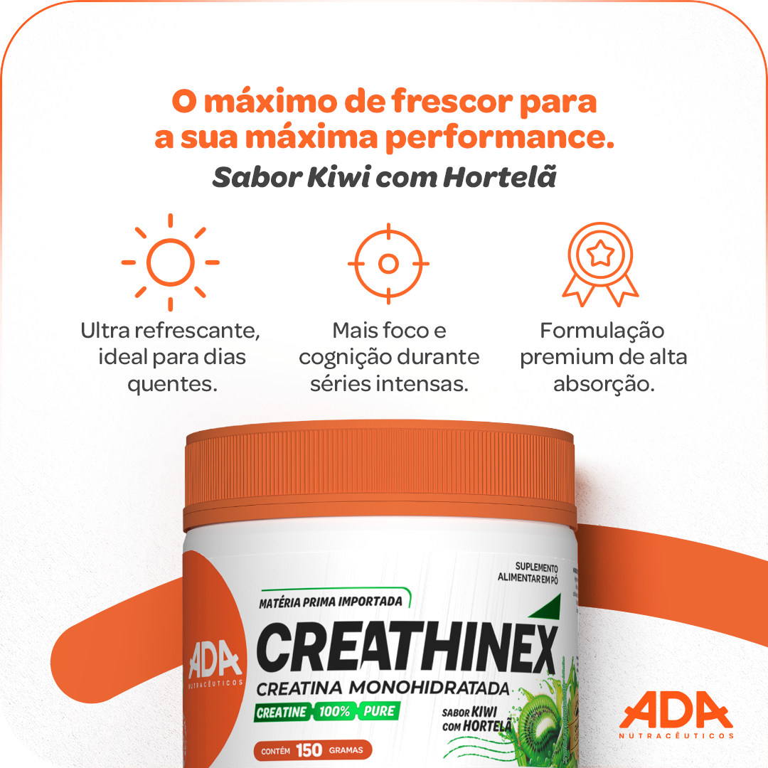 Creatina Monohidratada - 150g Kiwi com Hortelã - Creathinex