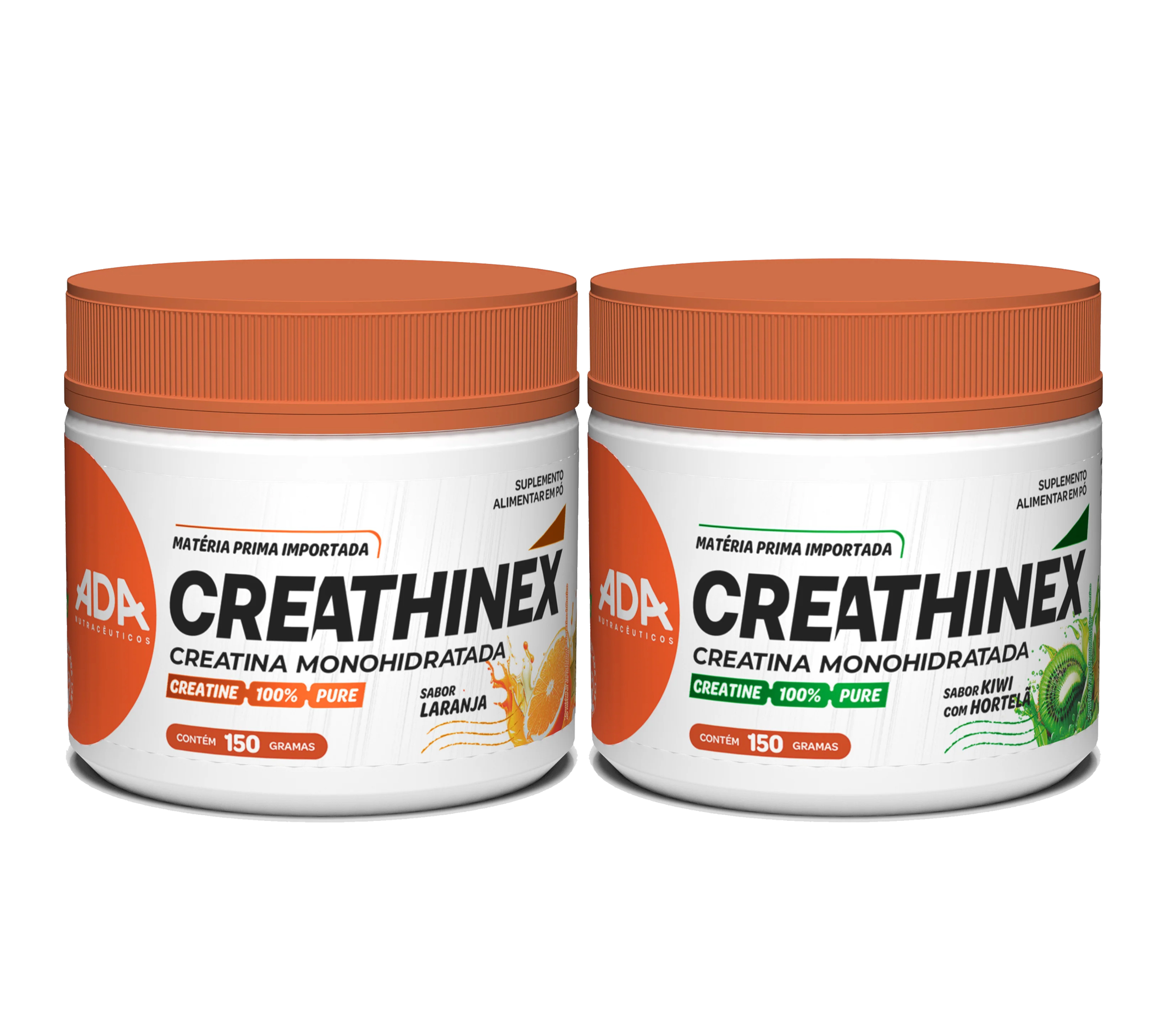 Combo Creathinex 150g Sabores Laranja e Kiwi c/ Hortelã