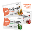 Combo Creathinex sachês 5g: sabores Laranja, Kiwi com Hortelã e Melancia, 10 unidades de cada sabor