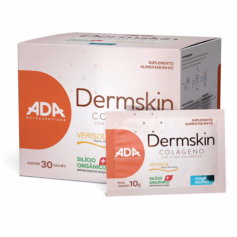 Dermskin - Colágeno Verisol + Ácido Hialurônico + Silício Orgânico - 30 Sachês 10g Neutro