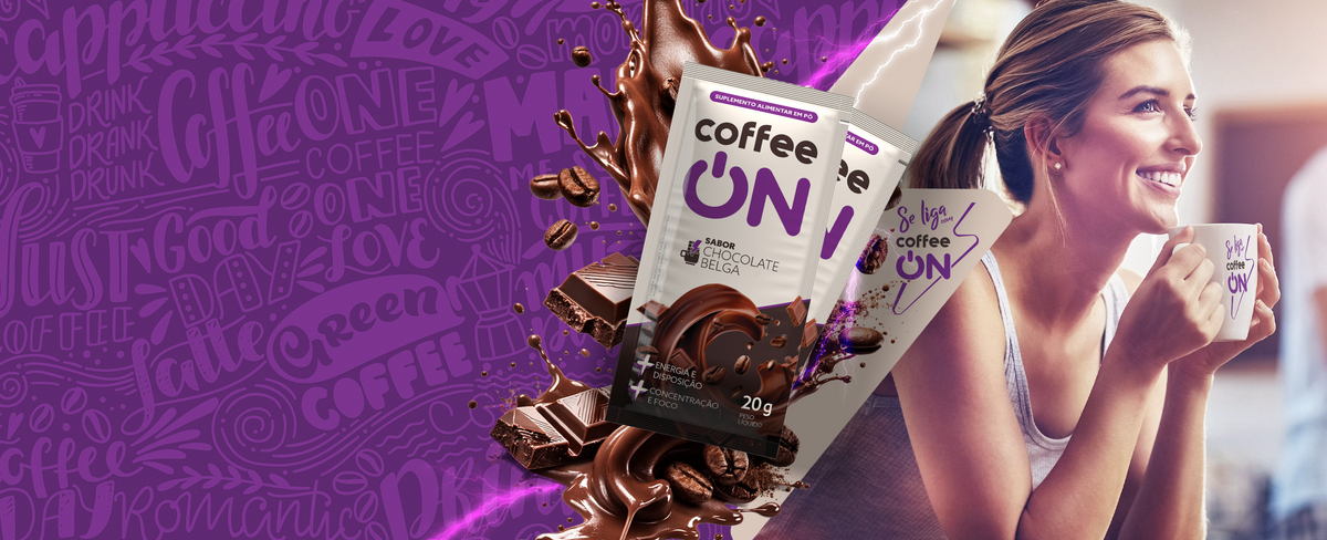 Café Funcional - 14 Sachês 20g Chocolate Belga - Coffee ON Café Funcional - 14 Sachês 20g Chocolate Belga - Coffee ON