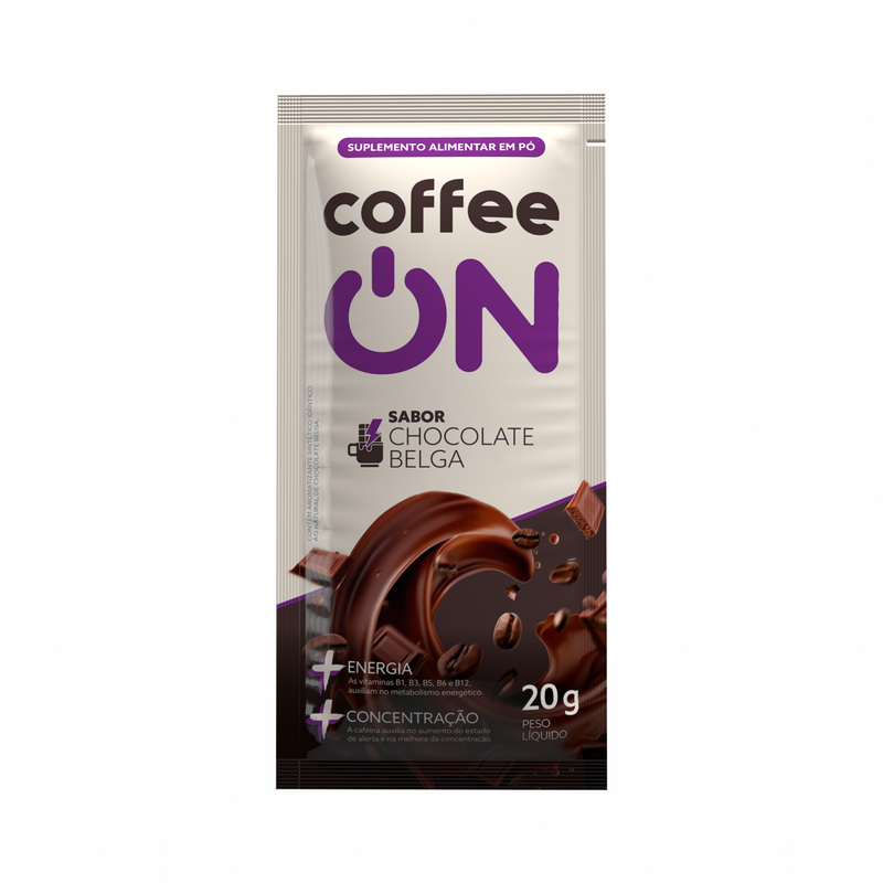 Combo 4x Café Funcional - Sachê 20g Chocolate Belga - Coffee ON