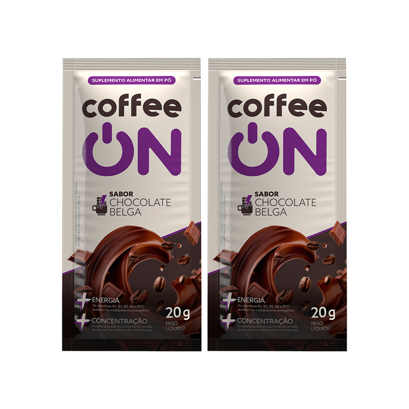 Combo 2x Café Funcional Sachê 20g Chocolate Belga Coffee ON