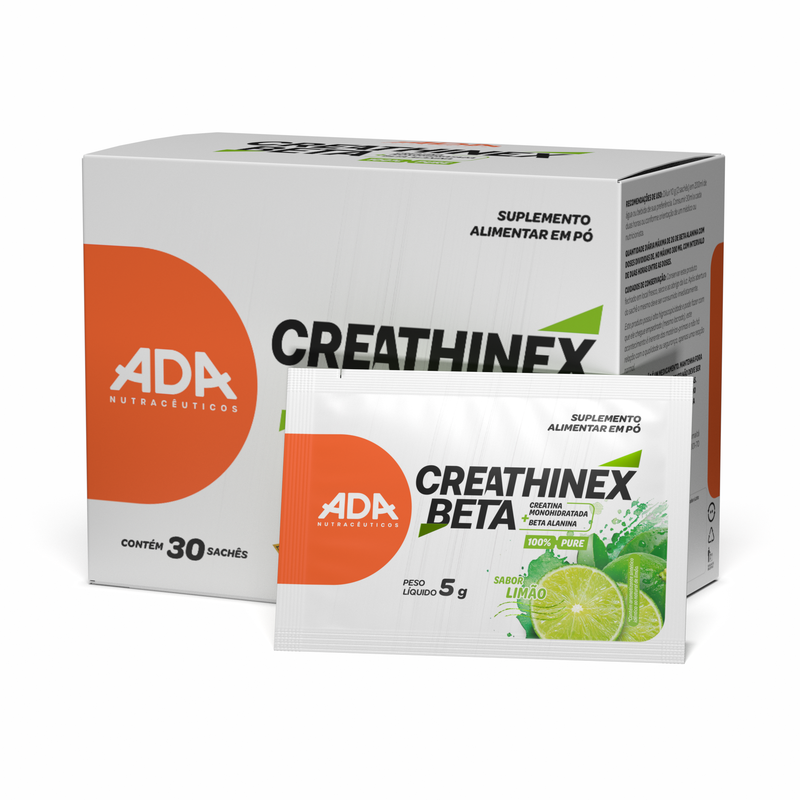 Creathinex Beta - Creatina + Beta Alanina - 30 Sachês 5g Limão