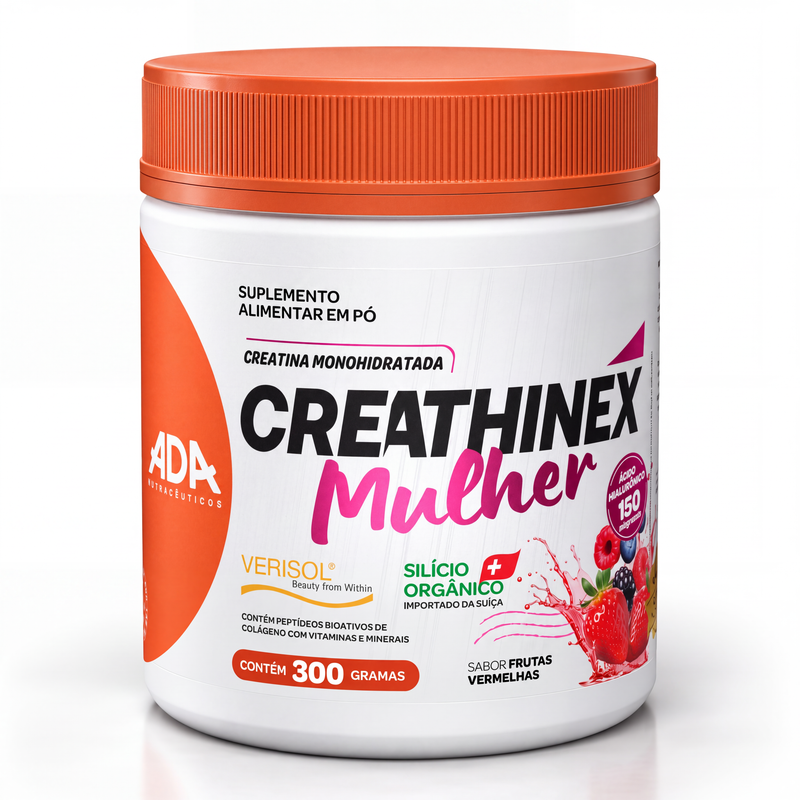 Creathinex Mulher 4 em 1 – Creatina + Colágeno Verisol + Silício Orgânico + Ácido Hialurônico – 300g