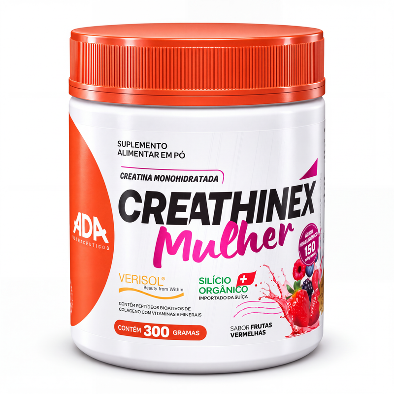 Creathinex Mulher 4 em 1 – Creatina + Colágeno Verisol + Silício Orgânico + Ácido Hialurônico – 300g
