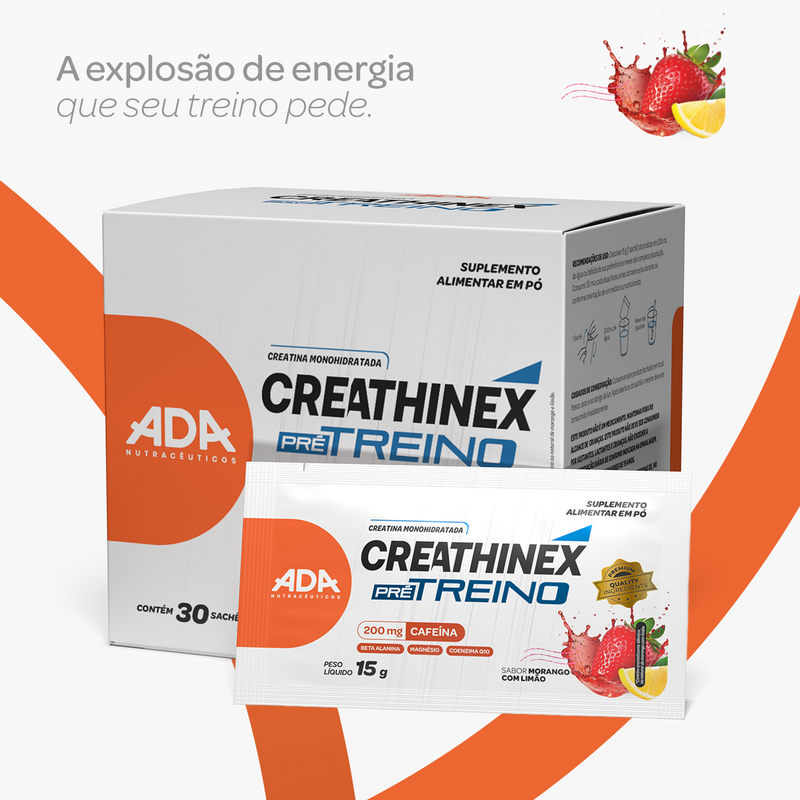 Creatina Monohidratada - 30 Sachês 15g - Creathinex Pré treino