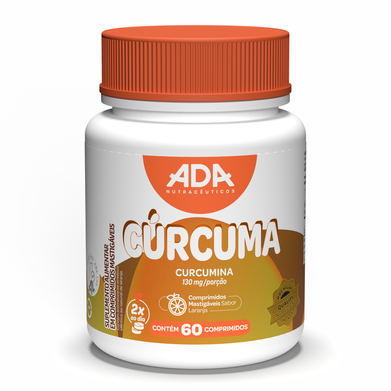 Cúrcuma - Sabor Laranja - 60 Comprimidos Mastigáveis