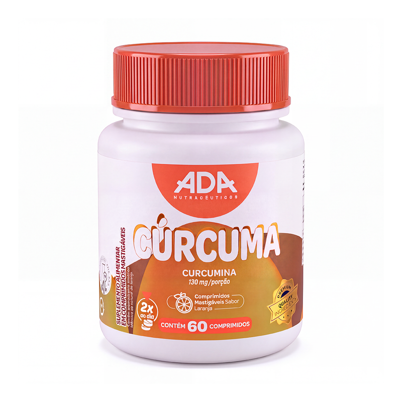 Cúrcuma - Sabor Laranja - 60 Comprimidos Mastigáveis