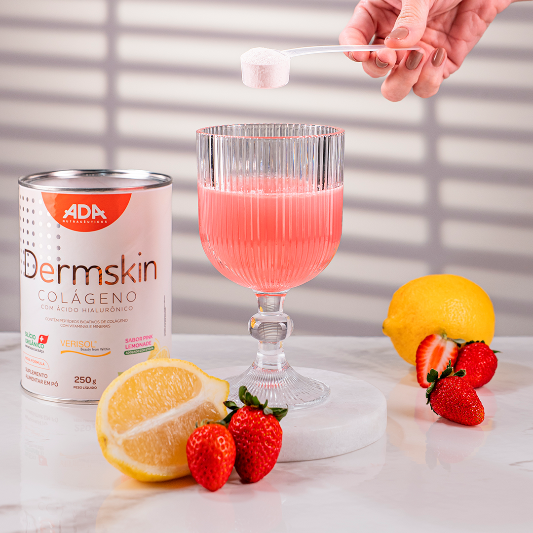 Dermskin - Colágeno Verisol + Ácido Hialurônico + Silício Orgânico - 250G Pink Lemonade