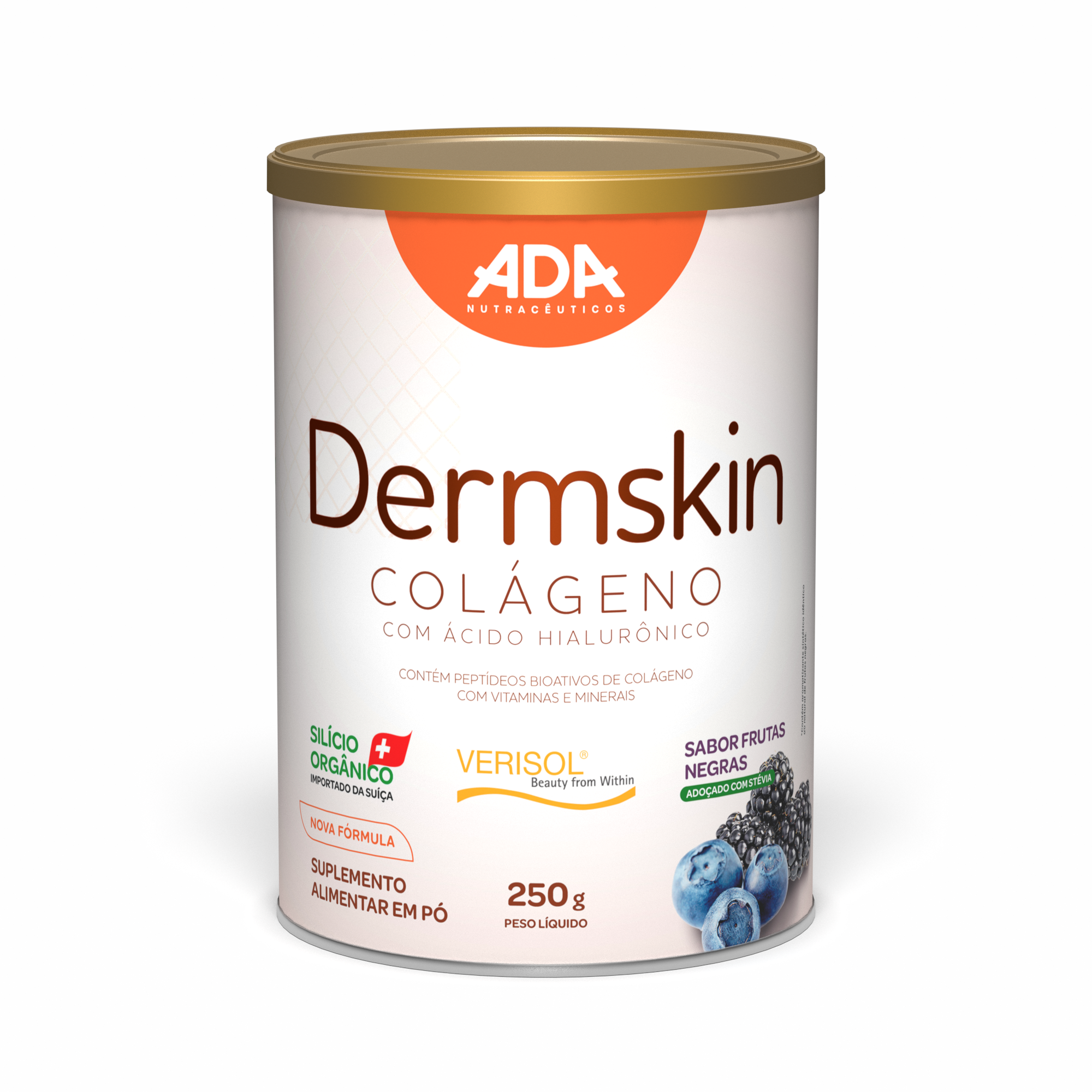 Dermskin - Colágeno Verisol + Ácido Hialurônico + Silício Orgânico - 250G Frutas Negras