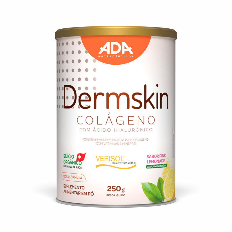 Dermskin - Colágeno Verisol + Ácido Hialurônico + Silício Orgânico - 250G Pink Lemonade