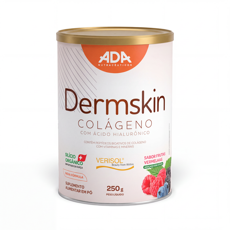 Dermskin - Colágeno Verisol + Ácido Hialurônico + Silício Orgânico - 250G Frutas Vermelhas