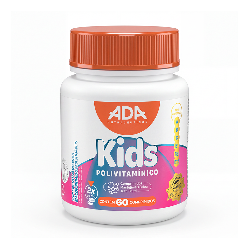 Polivitamínico Kids - Sabor Tutti Fruti - 60 Comprimidos Mastigáveis