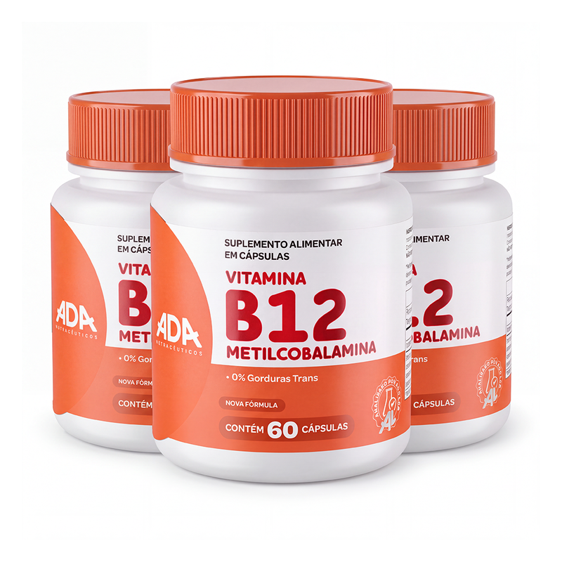 Kit 3x Vitamina B12 Metilcobalamina - 60 Cápsulas
