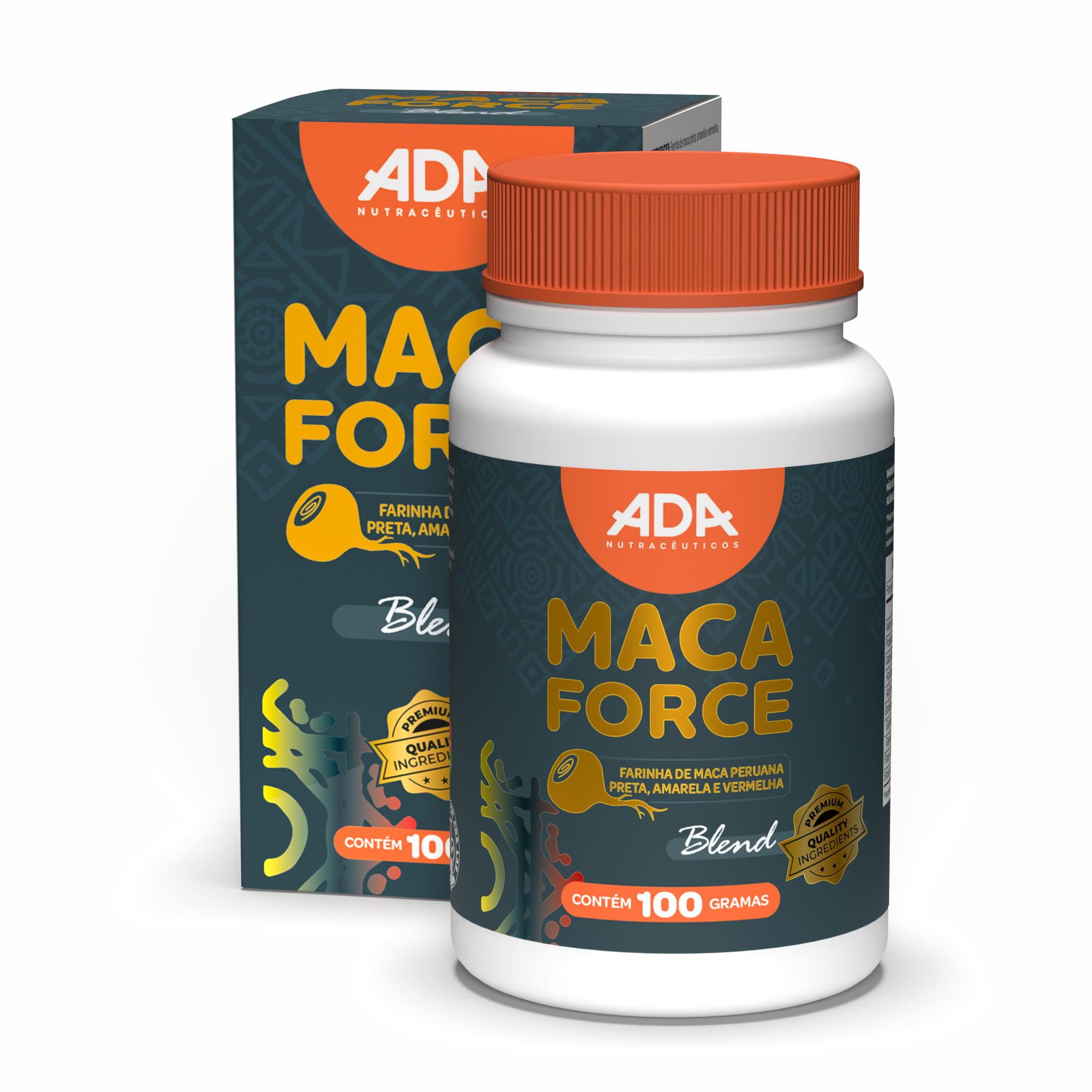 Maca Force - Farinha de Maca Amarela, Preta e Vermelha - 100g