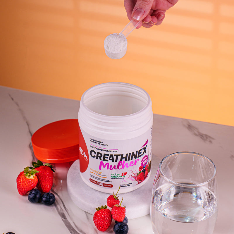 Creathinex Mulher 4 em 1 – Creatina + Colágeno Verisol + Silício Orgânico + Ácido Hialurônico – 300g