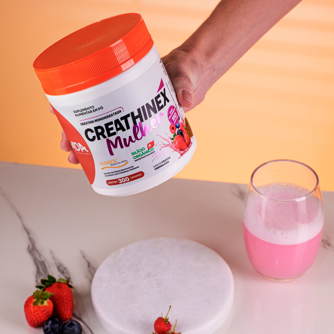 Creathinex Mulher 4 em 1 – Creatina + Colágeno Verisol + Silício Orgânico + Ácido Hialurônico – 300g