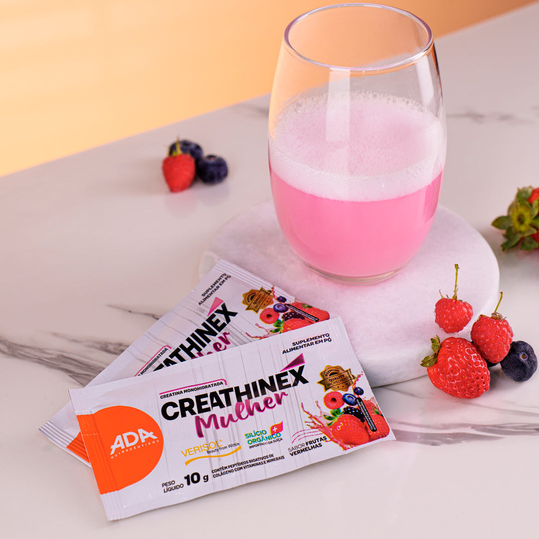 Creathinex Mulher - Creatina + Colágeno Verisol + Silício Orgânico - 30 Sachês 10g