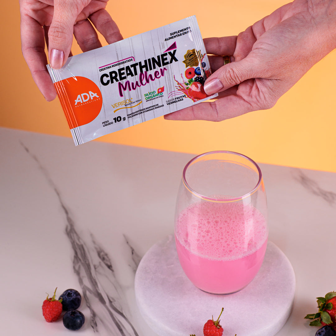 Creathinex Mulher - Creatina + Colágeno Verisol + Silício Orgânico - 30 Sachês 10g