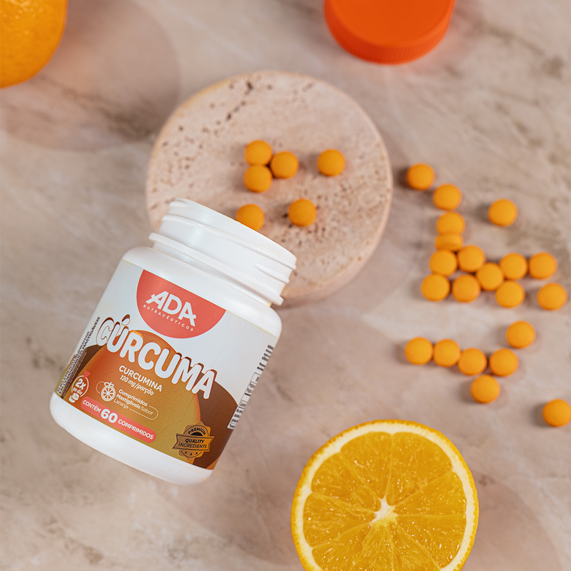 Cúrcuma - Sabor Laranja - 60 Comprimidos Mastigáveis