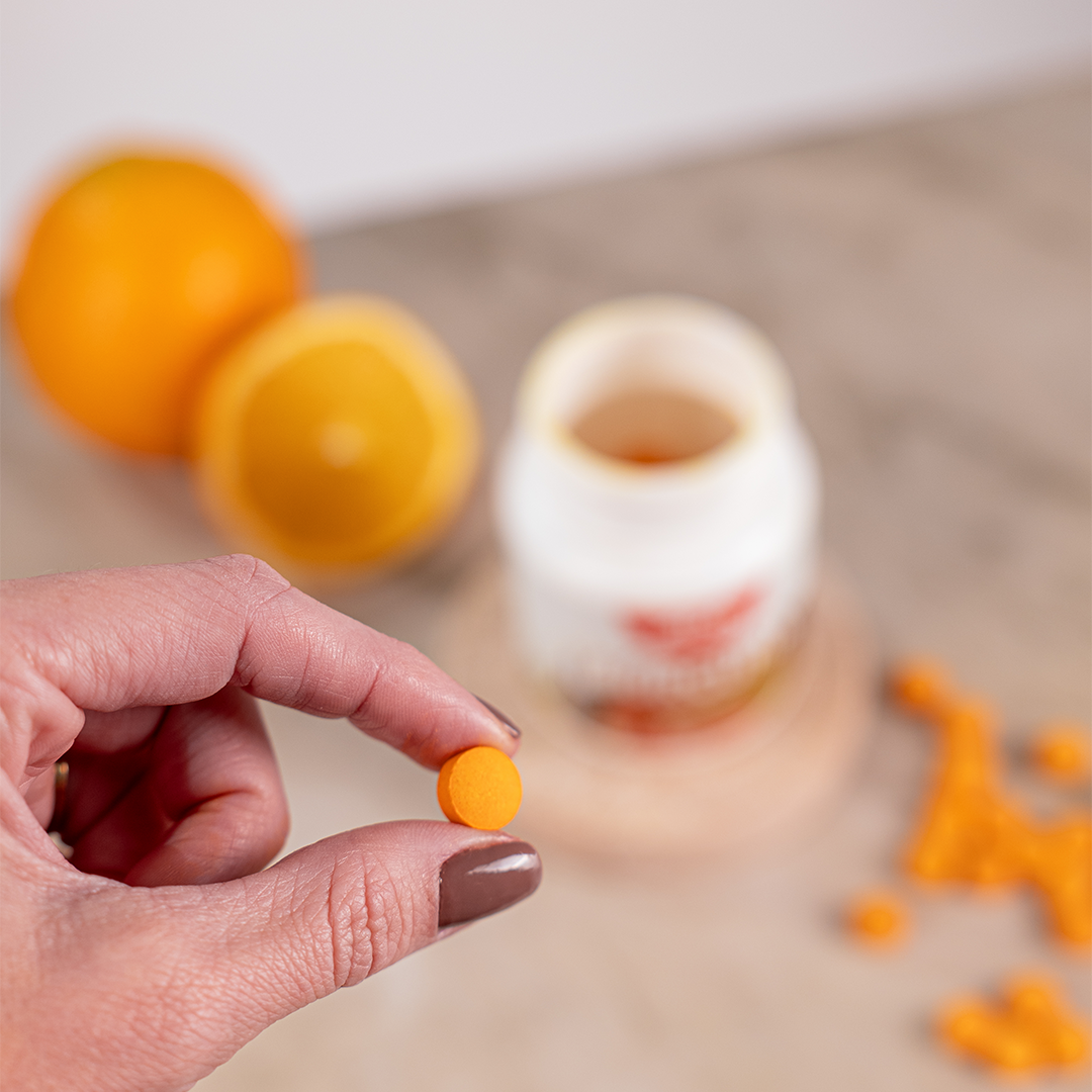 Cúrcuma - Sabor Laranja - 60 Comprimidos Mastigáveis