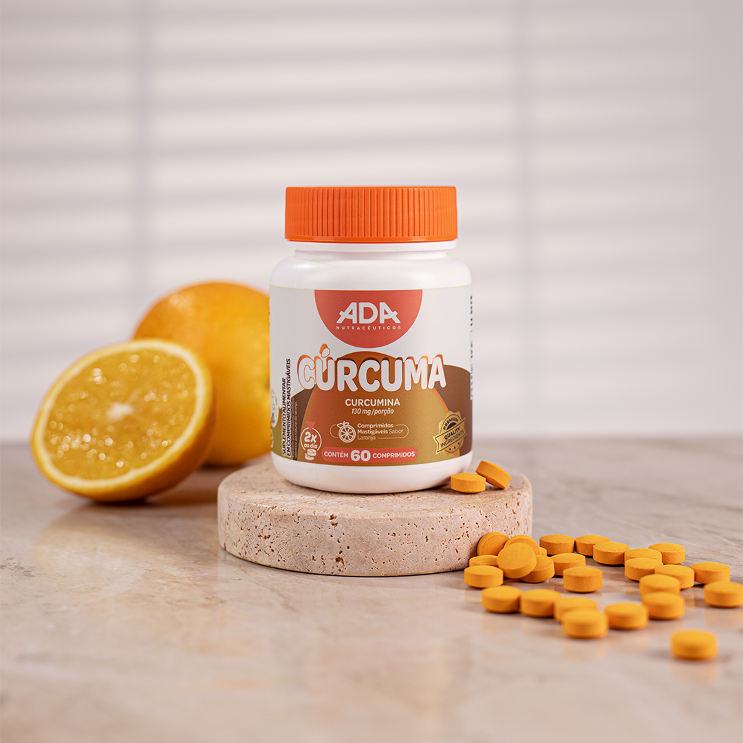 Cúrcuma - Sabor Laranja - 60 Comprimidos Mastigáveis