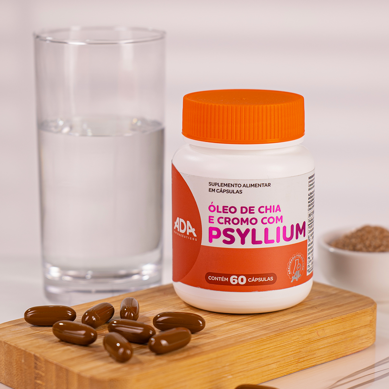 Psyllium + Óleo de Chia + Cromo - 60 Cápsulas