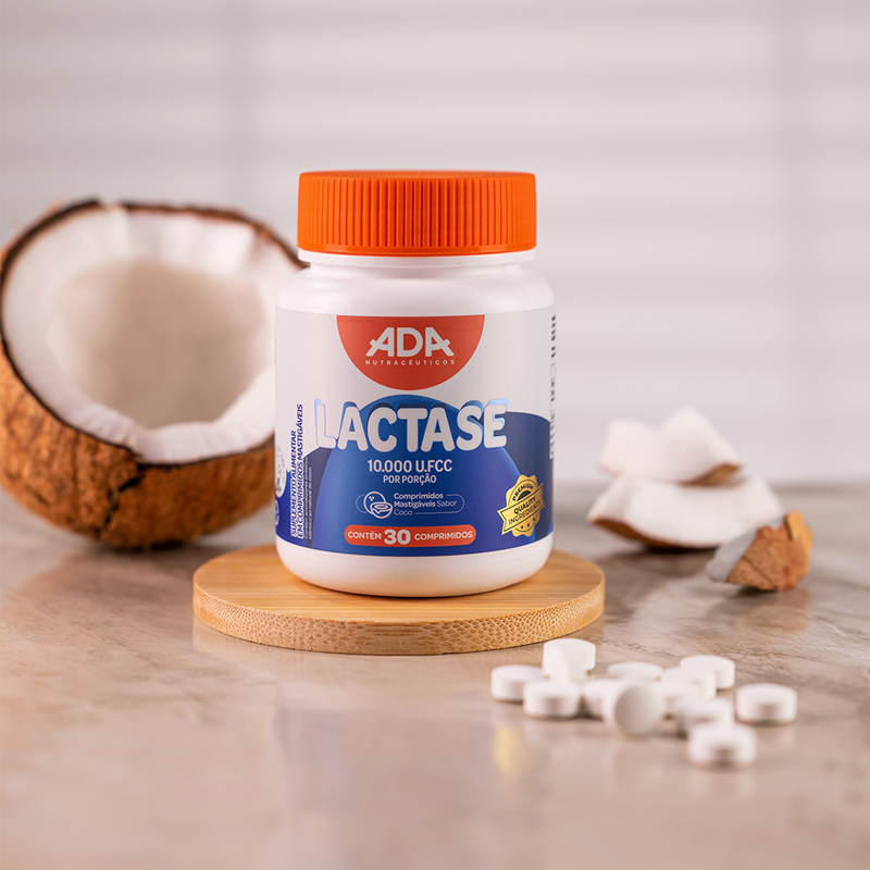 Lactase - Sabor Coco - 30 Comprimidos  Mastigáveis