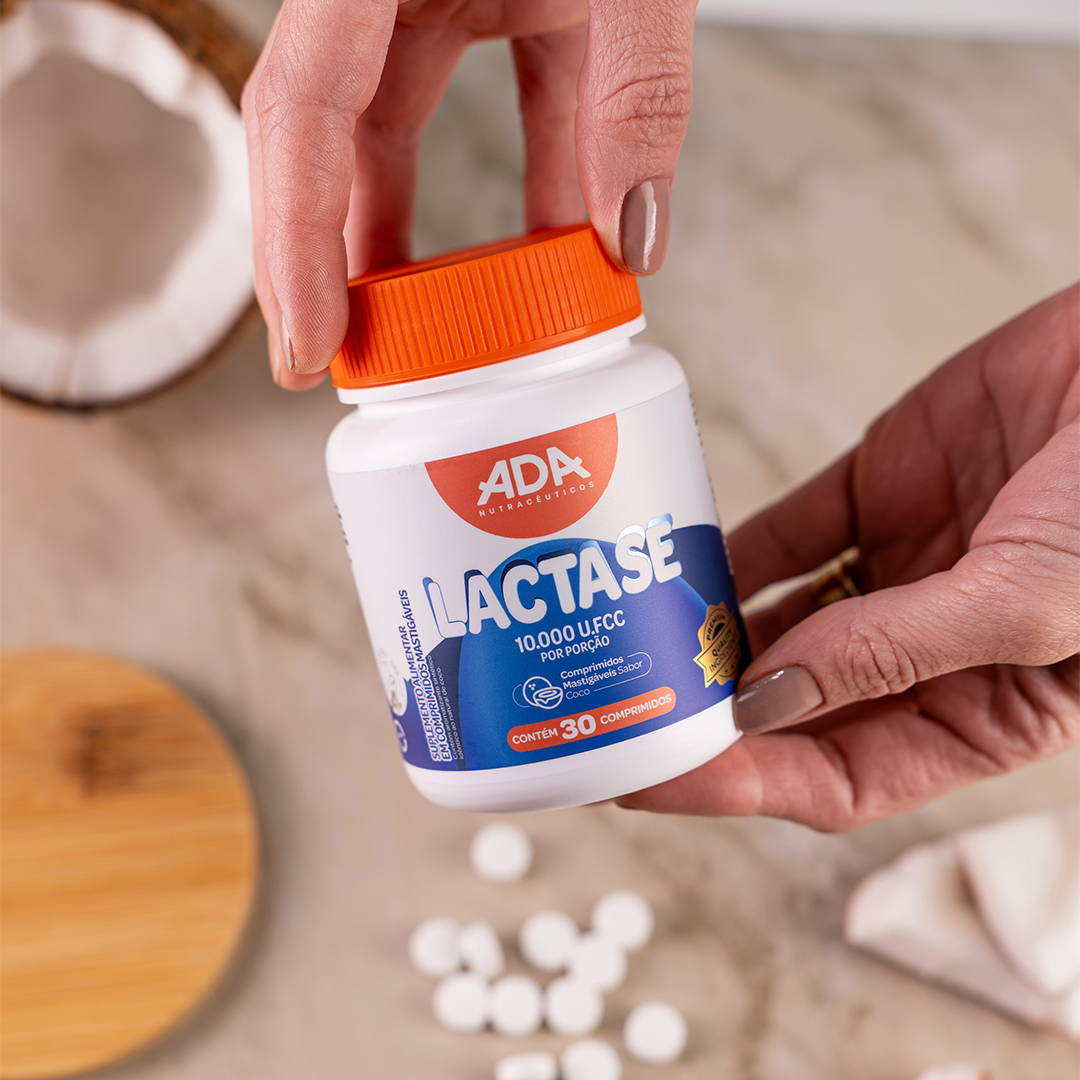Lactase - Sabor Coco - 30 Comprimidos  Mastigáveis