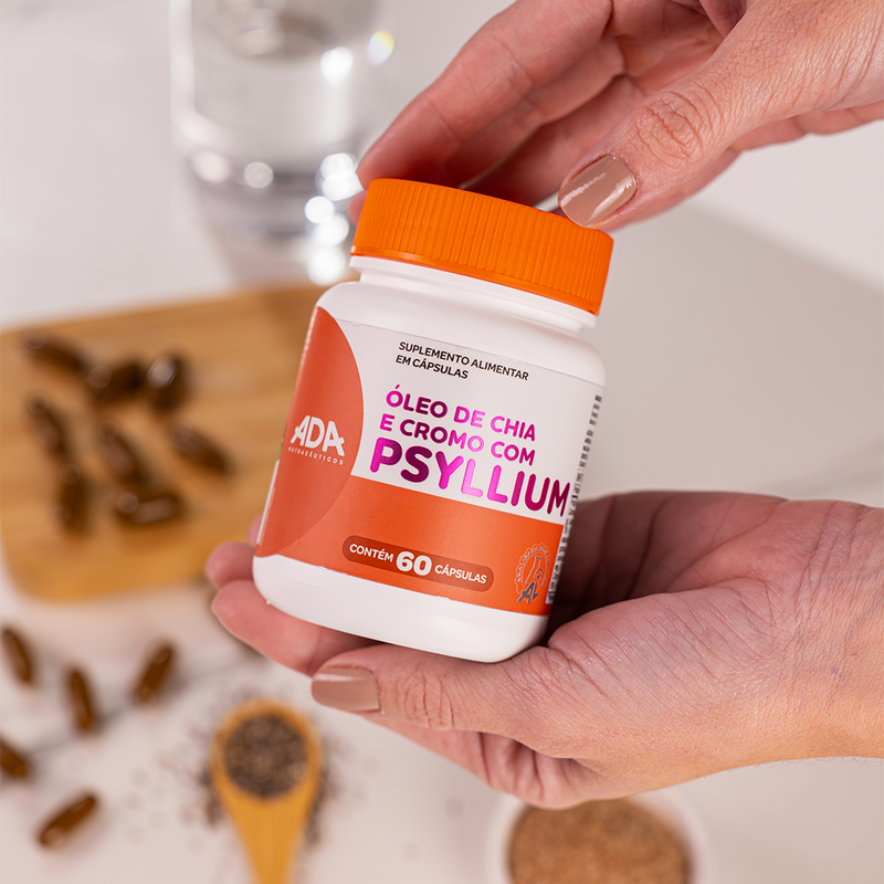 Psyllium + Óleo de Chia + Cromo - 60 Cápsulas