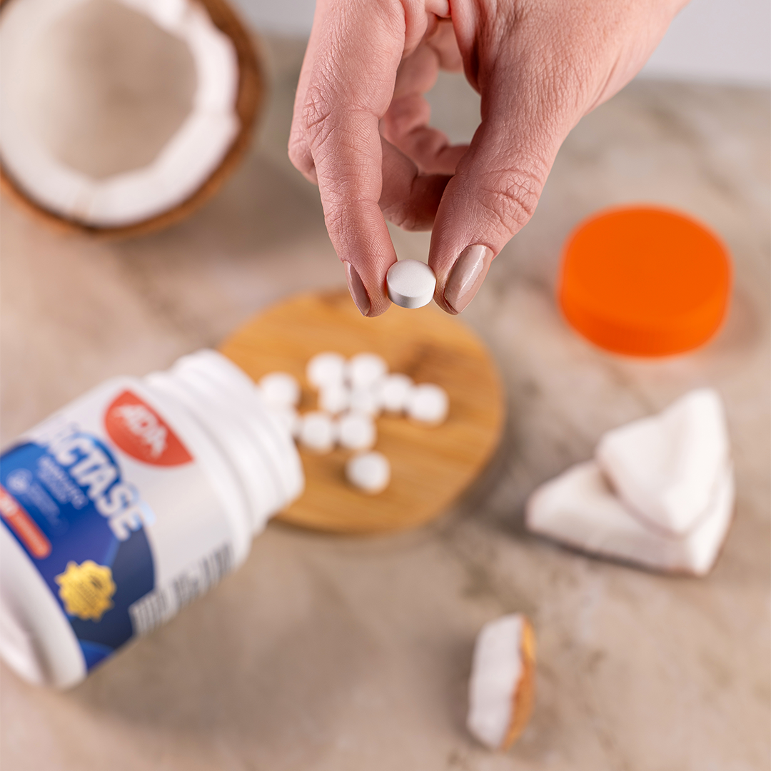 Lactase - Sabor Coco - 30 Comprimidos  Mastigáveis