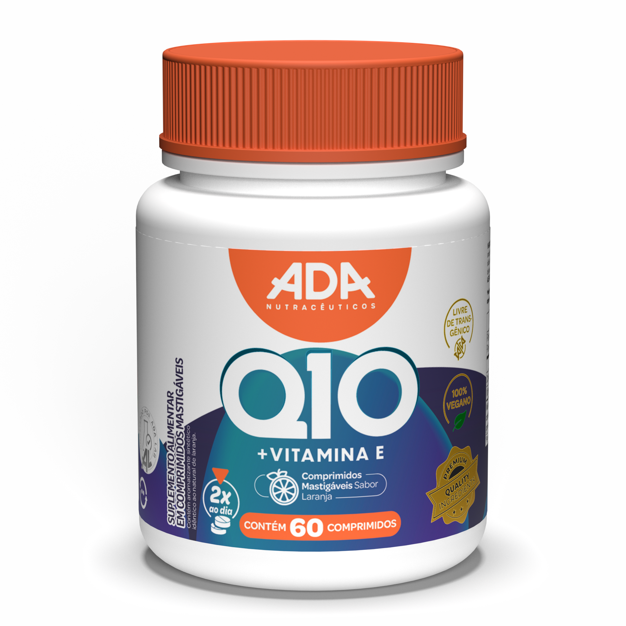 Coenzima Q10 - Sabor Laranja - 60 Comprimidos Mastigáveis