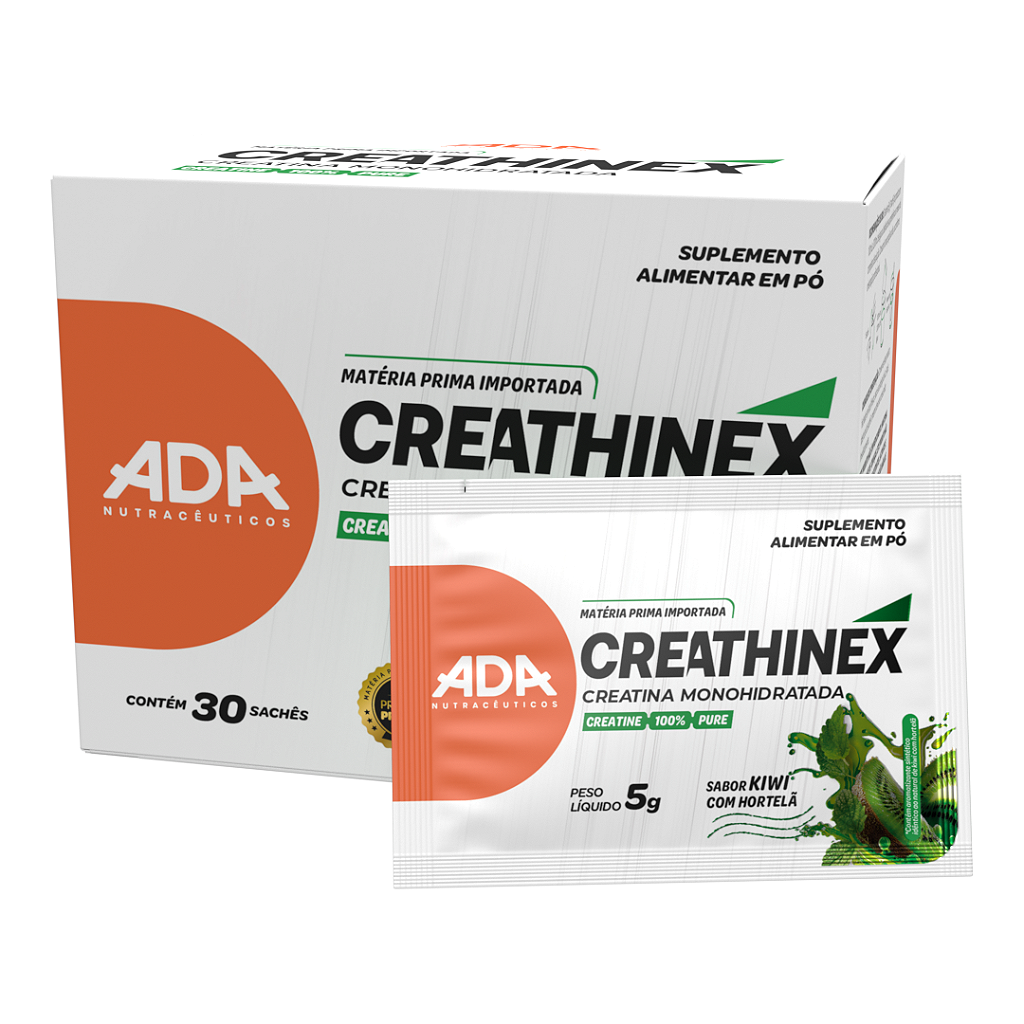 Creatina Monohidratada - 30 Sachês 3g Kiwi com Hortelã - Creathinex