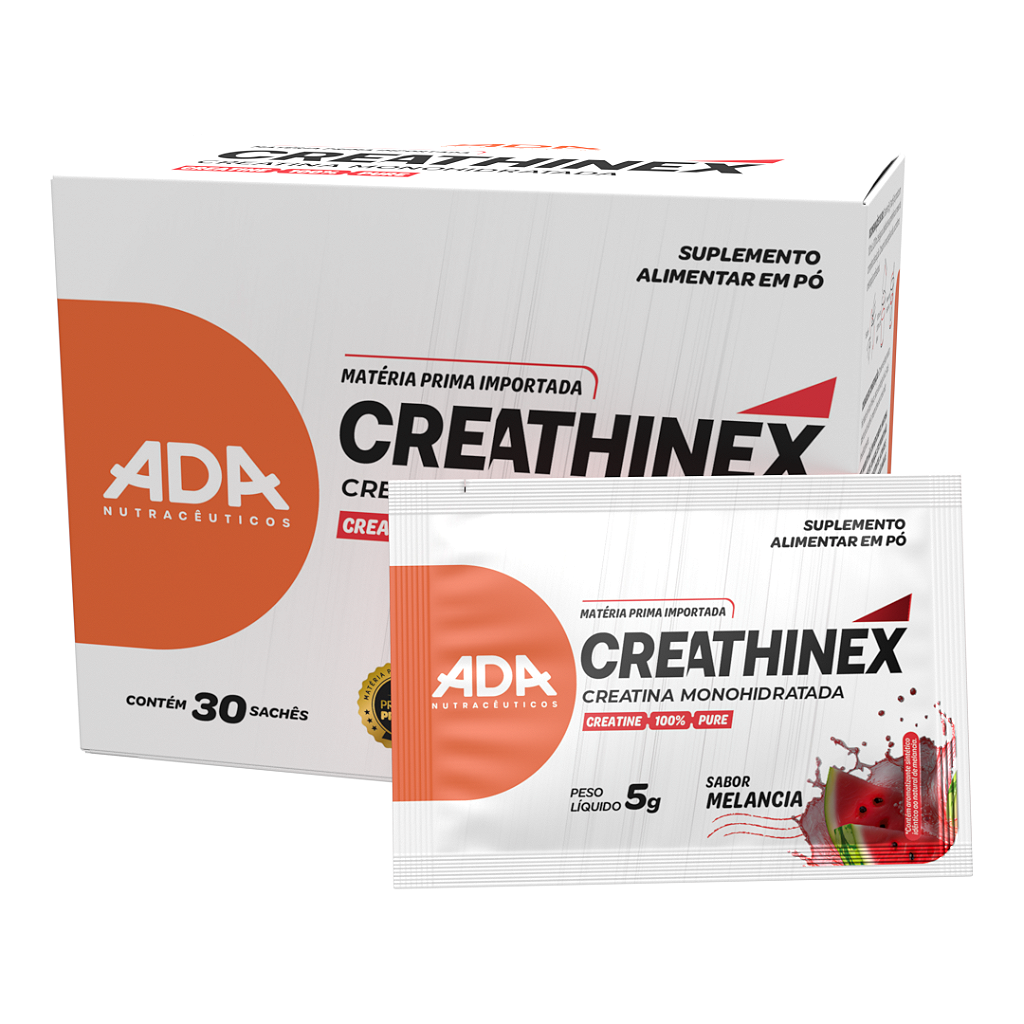 Creatina Monohidratada - 30 Sachês 3g Melancia - Creathinex