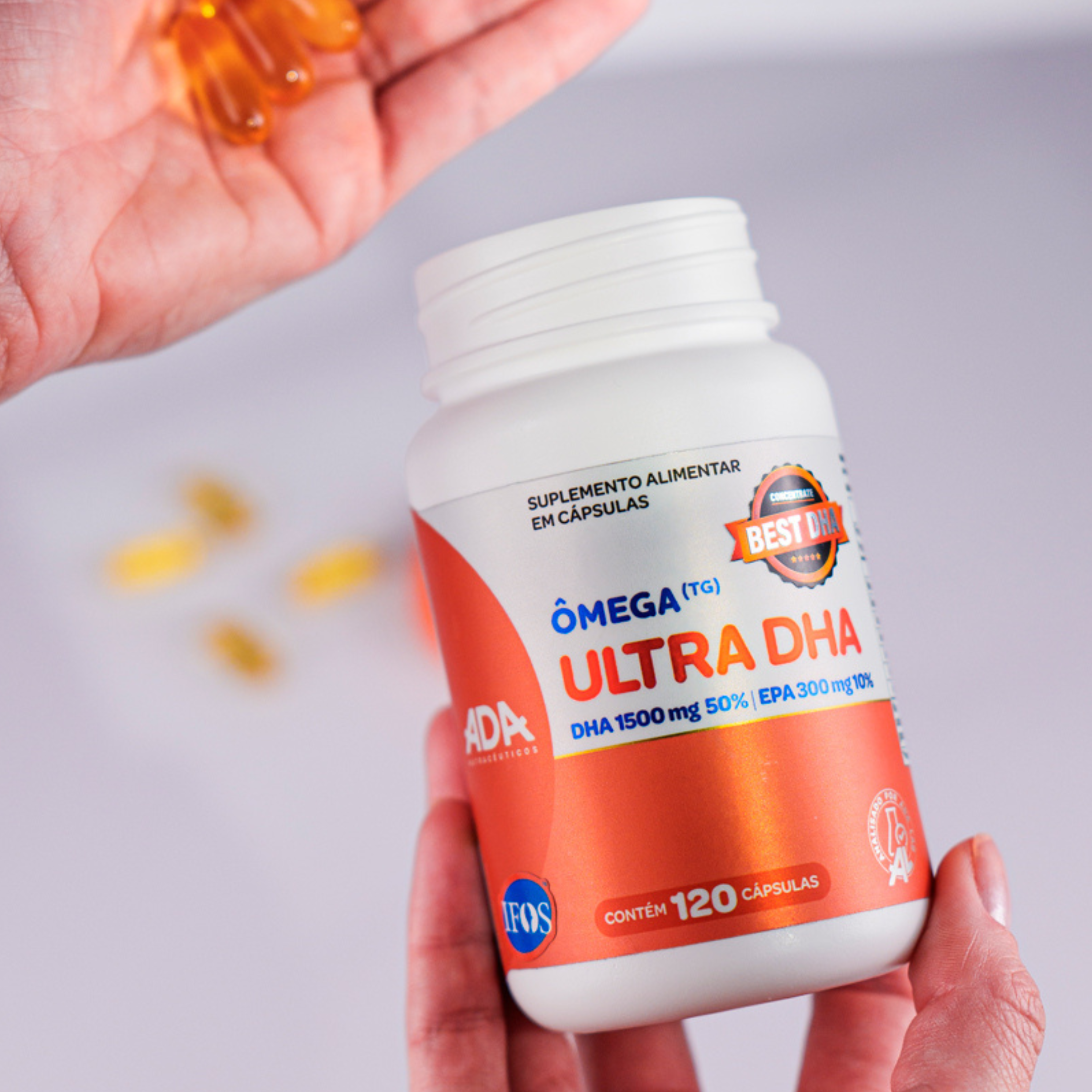 Ômega 3 IFOS 10 EPA 50 DHA - 120 Cápsulas - Ultra DHA