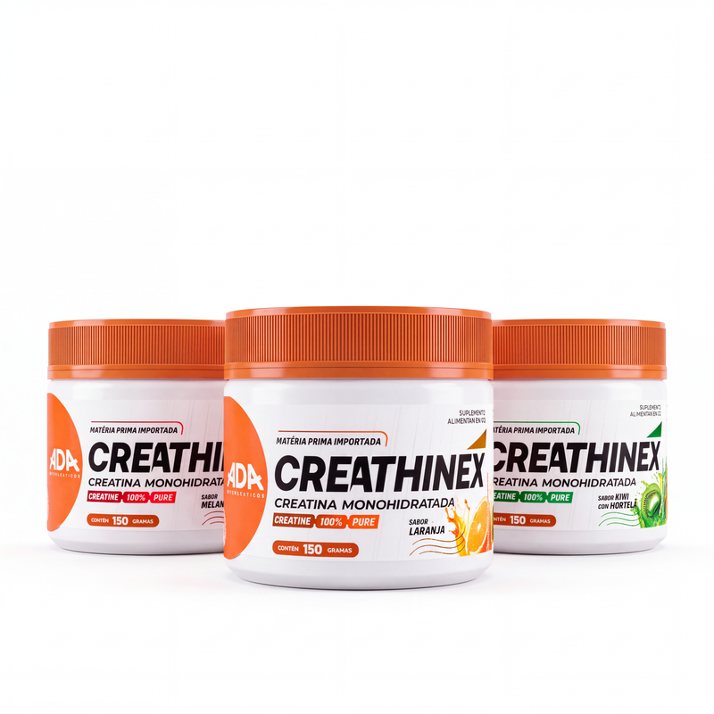 Combo Creathinex 150g Sabores Laranja, Melancia e Kiwi c/ Hortelã