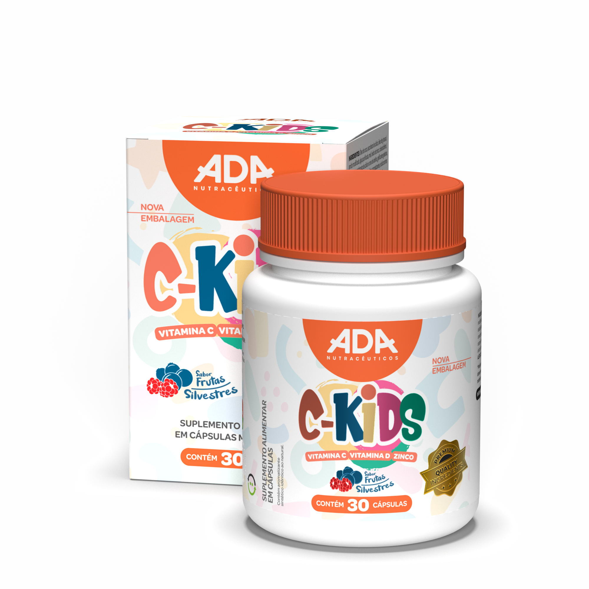 C-Kids - Vitamina C + D + Zinco - 30 Cápsulas Mastigável