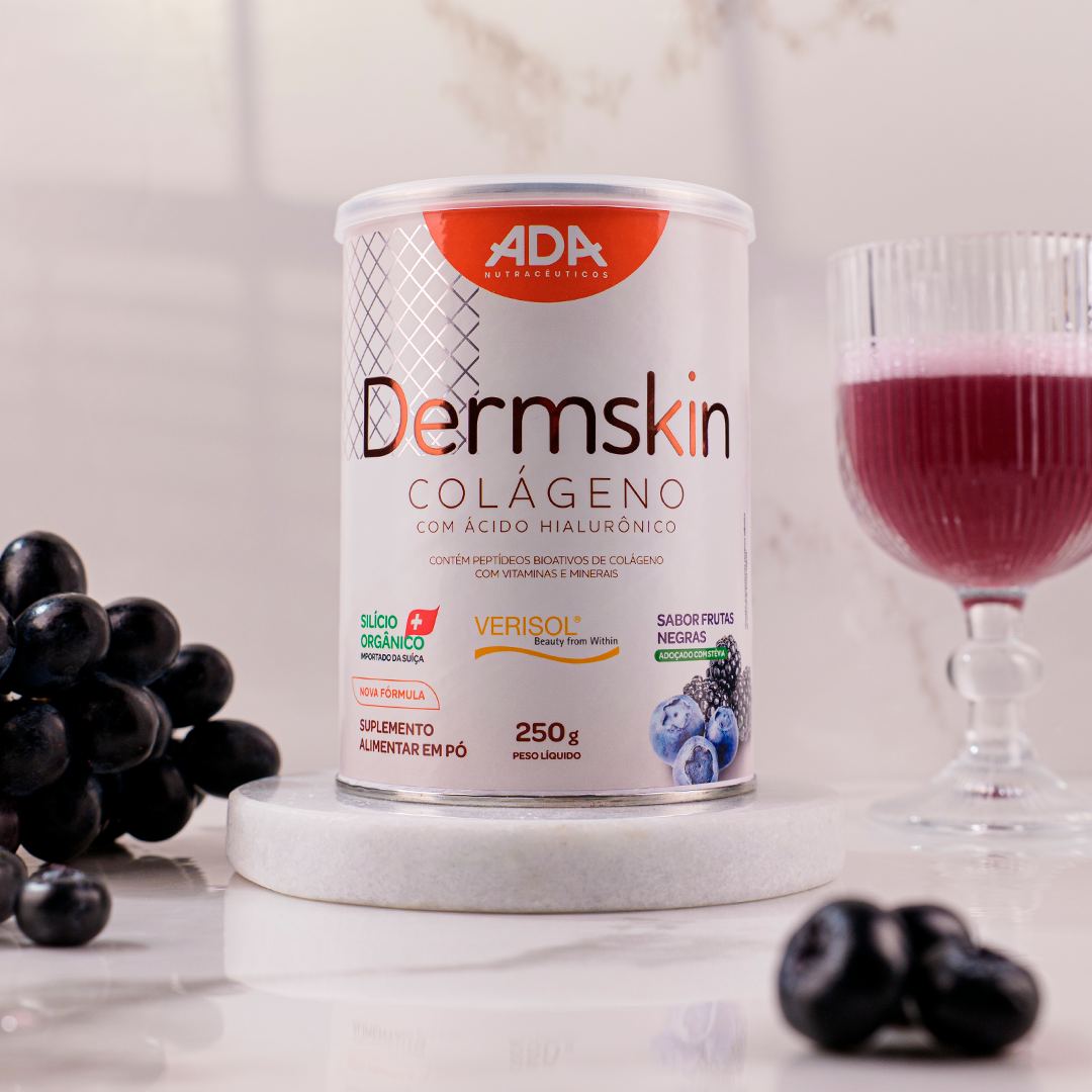 Dermskin - Colágeno Verisol + Ácido Hialurônico + Silício Orgânico - 250G Frutas Negras
