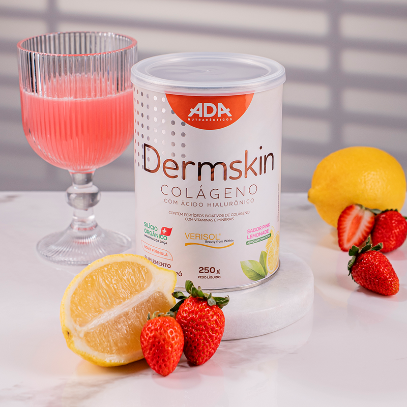 Dermskin - Colágeno Verisol + Ácido Hialurônico + Silício Orgânico - 250G Pink Lemonade