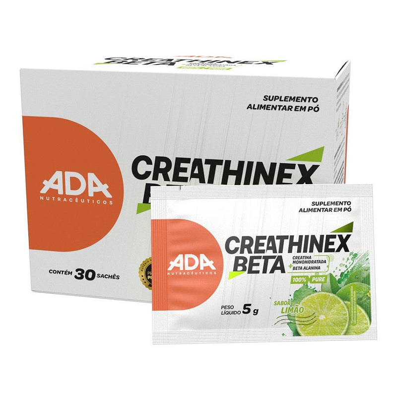 Creathinex Beta - Creatina + Beta Alanina - 30 Sachês 5g Limão