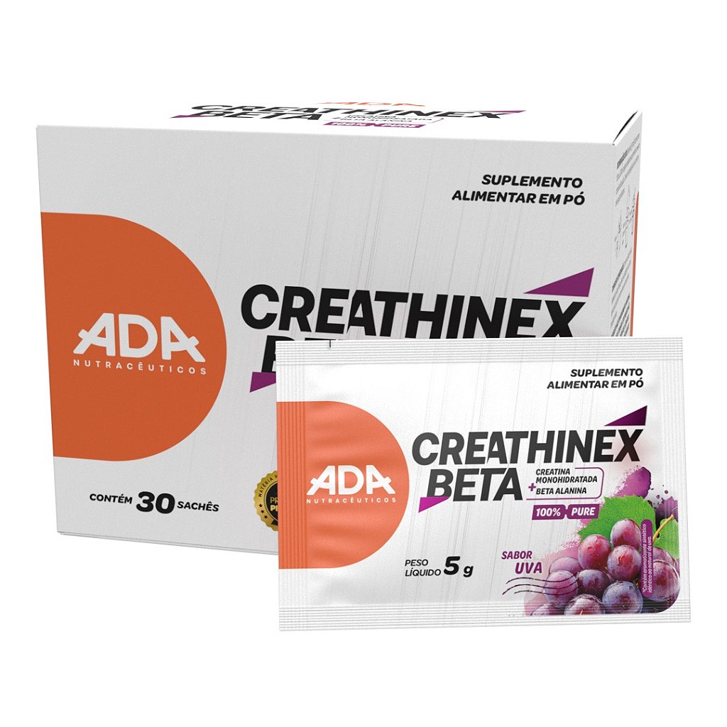 Creathinex Beta - Creatina + Beta Alanina - 30 Sachês 5g Uva