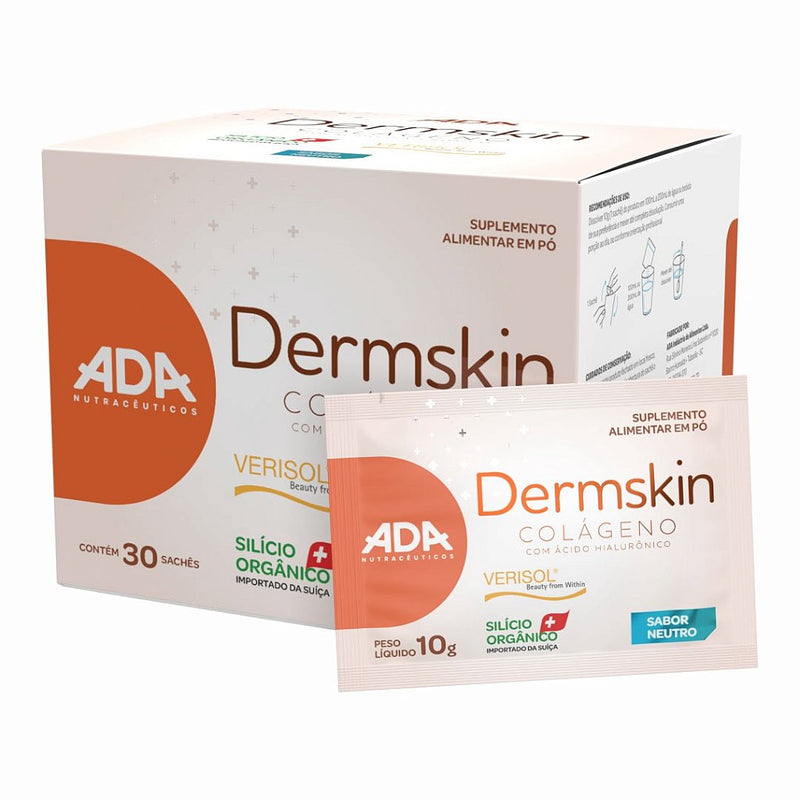 Dermskin - Colágeno Verisol + Ácido Hialurônico + Silício Orgânico - 30 Sachês 10g Neutro